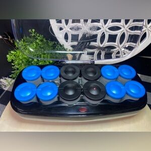 Blue and Black Hair Roller Set